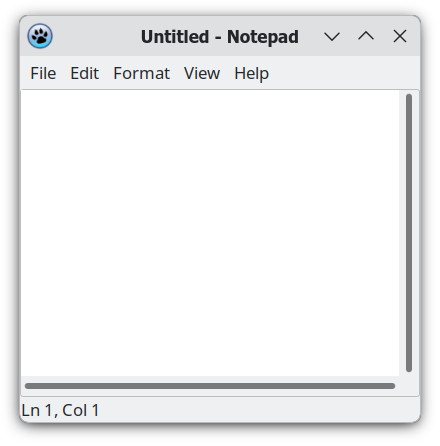 LazNotepad on Linux, GTK+ 2